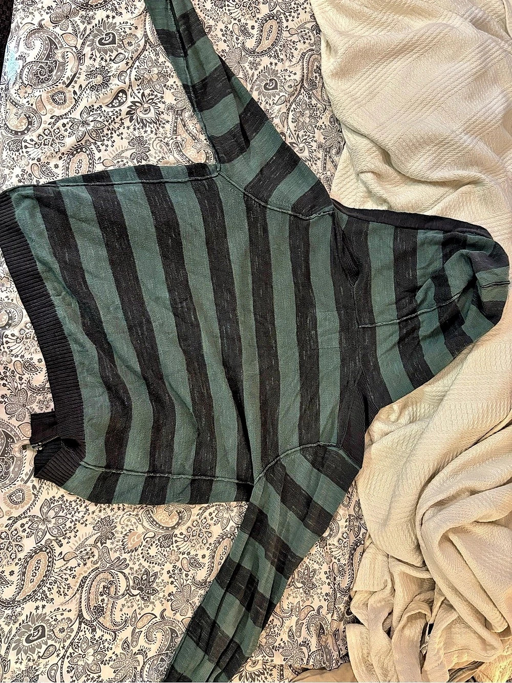 Calvin Klein Striped Bomber Jacket in Green & Black Size Small